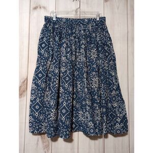 Vicky Wayne Skirt Ladies Large Petite Blue White Handkerchief Peasant Vintage Pu